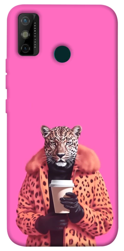 Чехол на TECNO Spark 6 Go Леопард с кофе фото 1 из 1