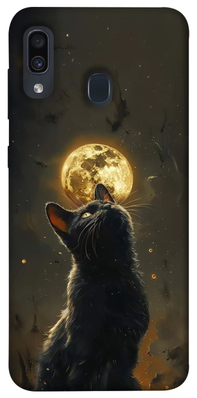 Чехол на Samsung Galaxy A20 / A30 Кот под луной v2 фото 1 из 1