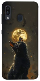 Чехол на Samsung Galaxy A20 / A30 Кот под луной v2 фото 1 из 1