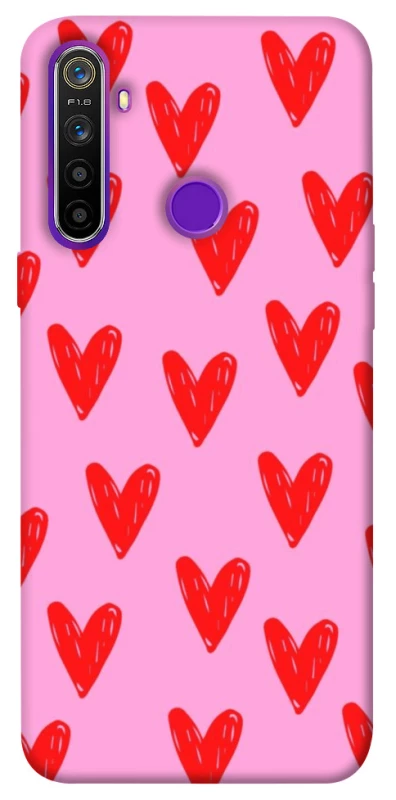 Чехол на Realme 5 Red hearts 2 фото 1 из 1