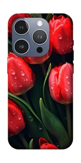 Чохол на Apple iPhone 16 Pro Червоні тюльпани фото 1 Чохол на Apple iPhone 16 Pro Червоні тюльпани фото 1 з 1