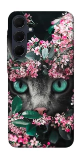 Чохол на Samsung Galaxy A55 Кіт в квітах фото 1 з 1