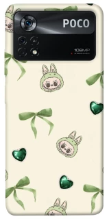 Чехол на Xiaomi Poco X4 Pro 5G Labubu Green Heart фото 1 из 1