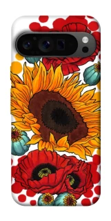 Чехол на Google Pixel 9 Pro Подсолнечники и маки фото 1 из 1