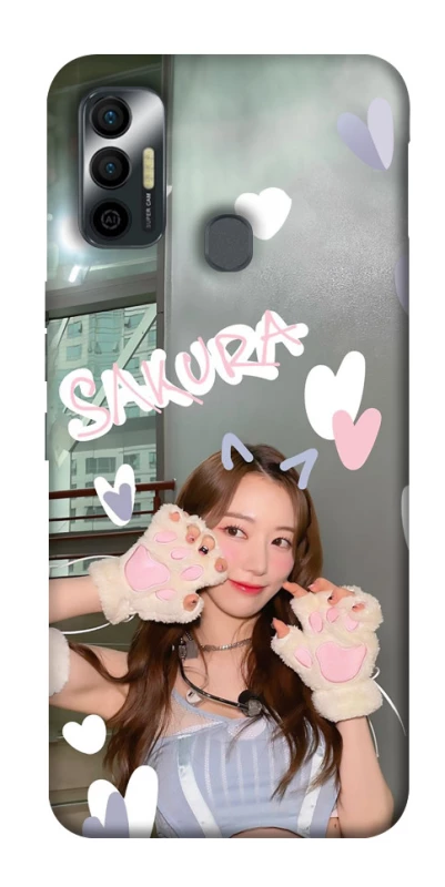 Чехол на TECNO Spark 7 Sakura - LE SSERAFIM фото 1 из 1