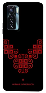 Чехол на TECNO Camon 17 Pro Черно-красная вышиванка фото 1 из 1