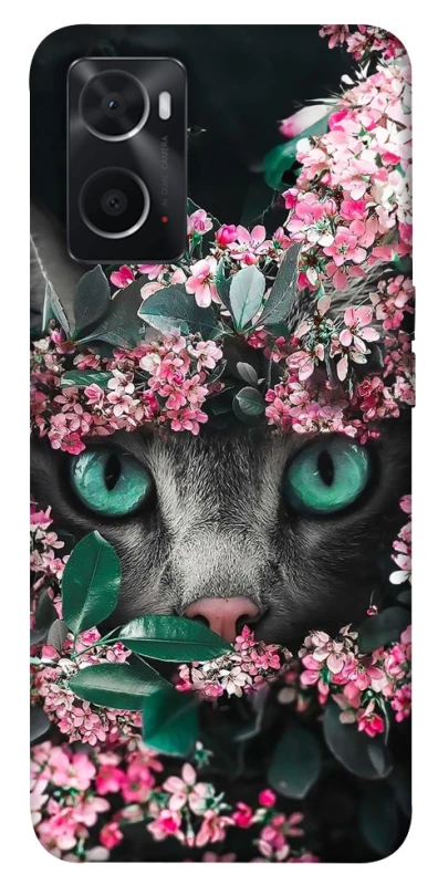 Чехол на Oppo A76 4G Кот в цветах фото 1 из 1
