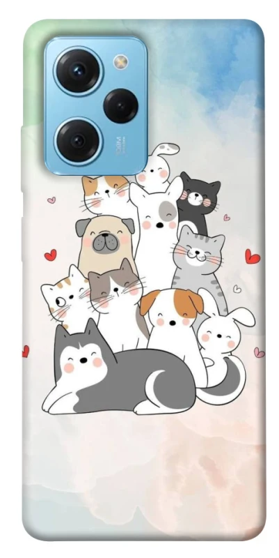 Чохол на Xiaomi Poco X5 Pro 5G Funny Pets ver.2 фото 1 з 1