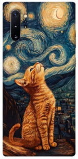 Чехол на Samsung Galaxy Note 10 Plus van gogh cat фото 1 из 1