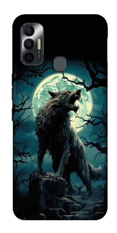 Чохол на TECNO Spark 7 Вовк під місяцем фото 1 з 1