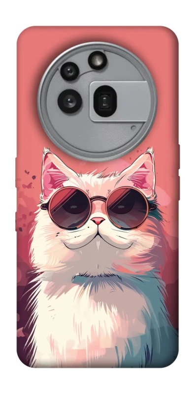 Чехол на Nothing Phone (3a) Pro Сat with glasses фото 1 из 1