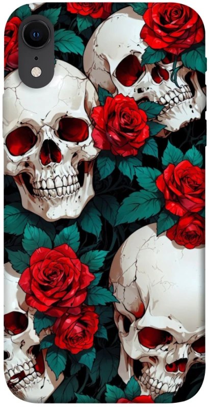 Чохол на Apple iPhone XR (6.1") skull and rose фото 1 з 1