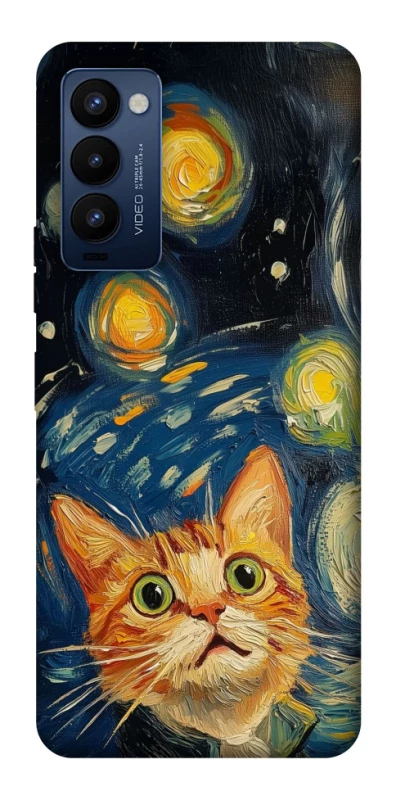 Чехол на TECNO Camon 18 Pro paint cat фото 1 из 1