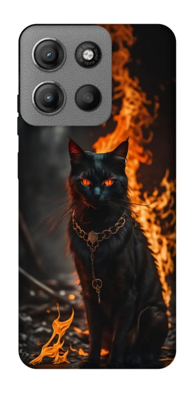 Чехол на Motorola Moto G15 Power Огненный кот фото 1 из 1