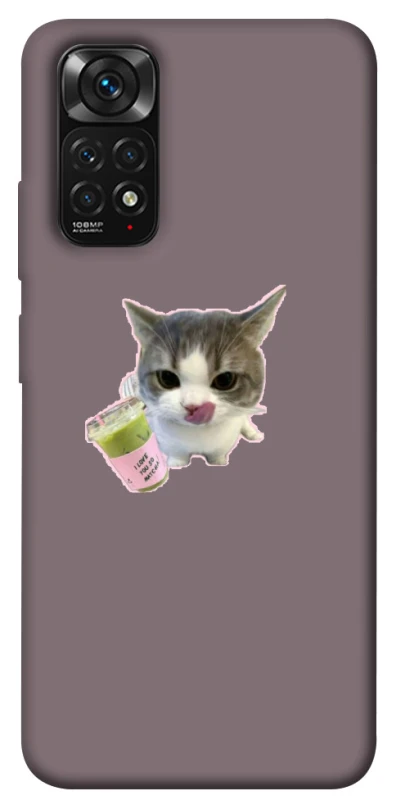 Чехол на Xiaomi Redmi Note 11 (Global) / Note 11S cat matcha фото 1 из 1