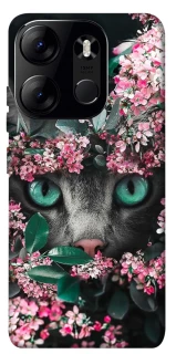 Чехол на Tecno Spark Go 2023 Кот в цветах фото 1 из 1