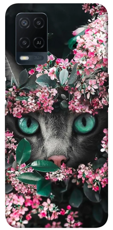 Чехол на Oppo A54 4G Кот в цветах фото 1 из 1