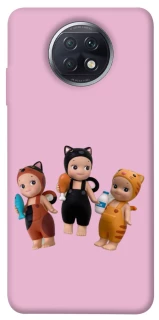 Чохол на Xiaomi Redmi Note 9 5G / Note 9T Cat Cafe Trio фото 1 з 1