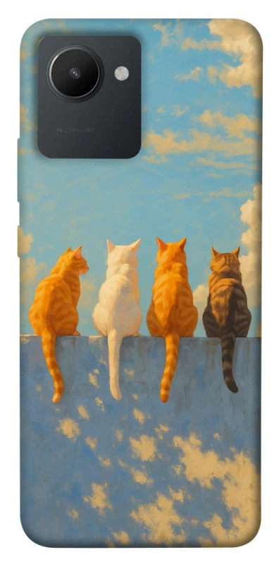 Чехол на Realme C30s cats on wall фото 1 из 1