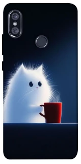 Чехол на Xiaomi Redmi Note 5 Pro / Note 5 (AI Dual Camera) Чехол кот с кофе фото 1 из 1
