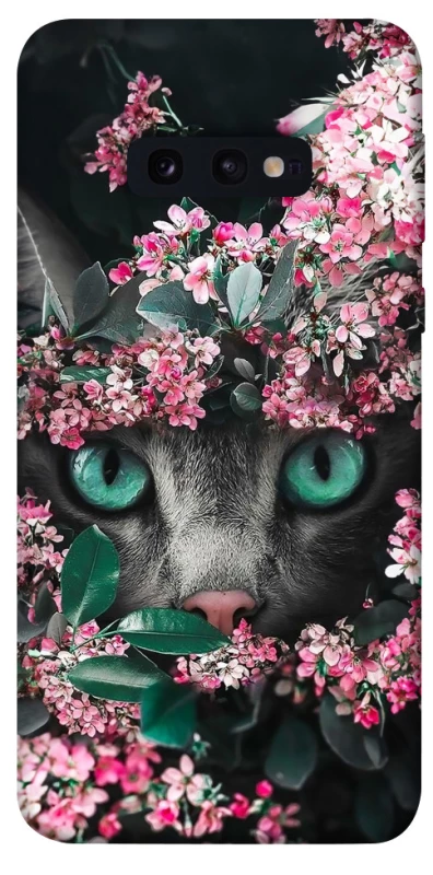 Чехол на Samsung Galaxy S10e Кот в цветах фото 1 из 1