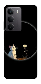 Чехол на Realme C75 Cat and flower фото 1 из 1