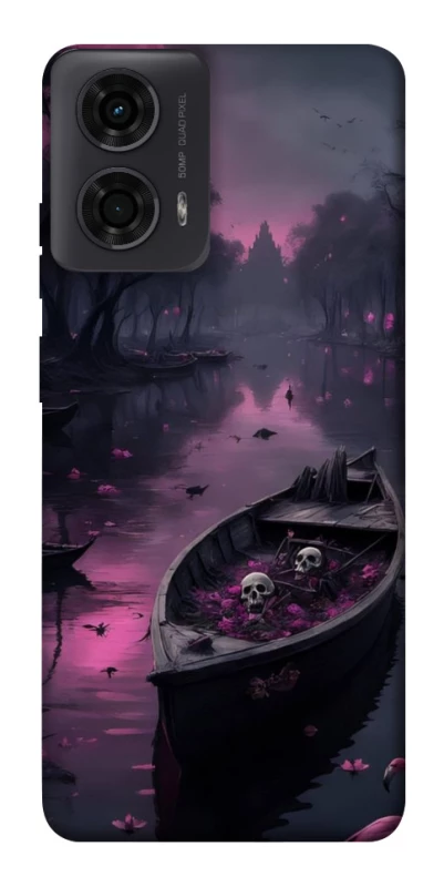 Чехол на Motorola Moto G04 Boat and flamingo фото 1 из 1