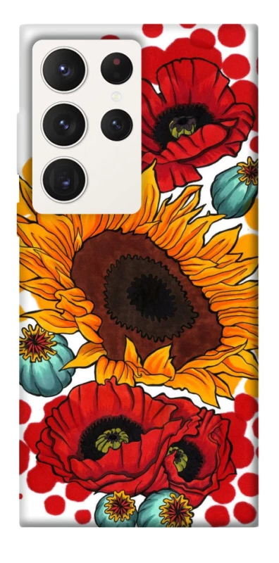 Чохол на Samsung Galaxy S23 Ultra Соняшники та маки фото 1 з 1