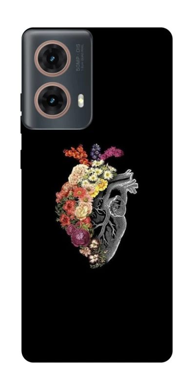 Чохол на Motorola Moto G85 Heart with flowers фото 1 з 1