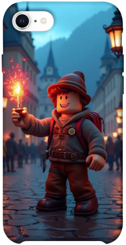 Чохол на Apple iPhone SE (2020) Roblox Fire Logo Blue Flames фото 1 з 1