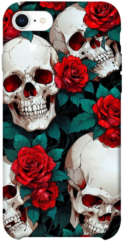 Чохол на Apple iPhone SE (2020) skull and rose фото 1 з 1