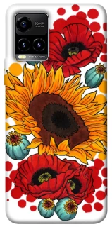 Чехол на Vivo Y21 / Y33s Подсолнечники и маки фото 1 из 1