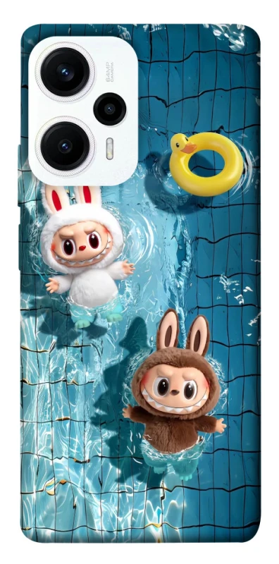 Чохол на Xiaomi Poco F5 / Note 12 Turbo Labubu in the pool фото 1 з 1