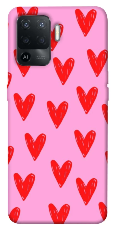 Чохол на Oppo Reno 5 Lite Red hearts 2 фото 1 з 1