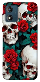 Чохол на Motorola Moto E13 skull and rose фото 1 з 1