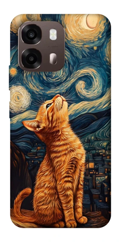 Чехол на Oppo A6 van gogh cat фото 2 из 2