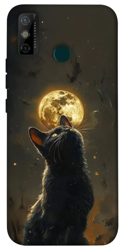 Чехол на TECNO Spark 6 Go Кот под луной v2 фото 1 из 1