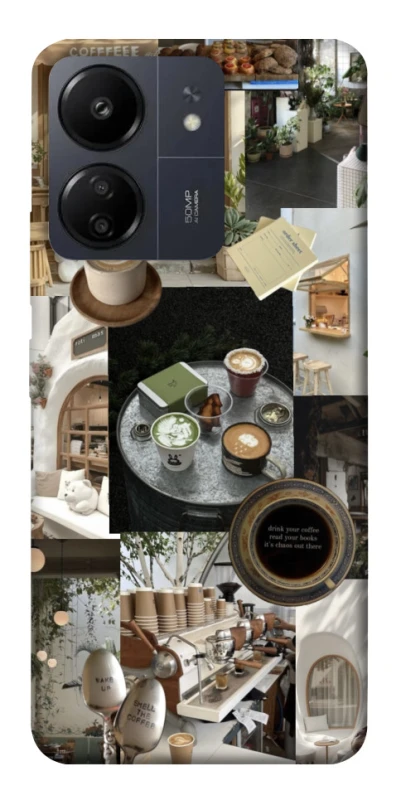 Чехол на Xiaomi Poco C65 Coffee collage ver.4 фото 1 из 1