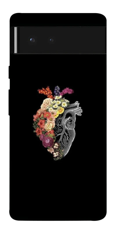 Чохол на Google Pixel 6 Heart with flowers фото 1 з 1