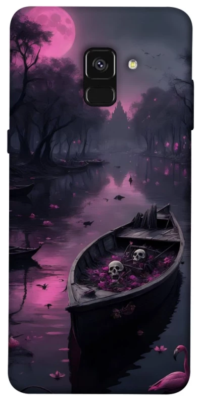 Чехол на Samsung A530 Galaxy A8 (2018) Boat and flamingo фото 1 из 1