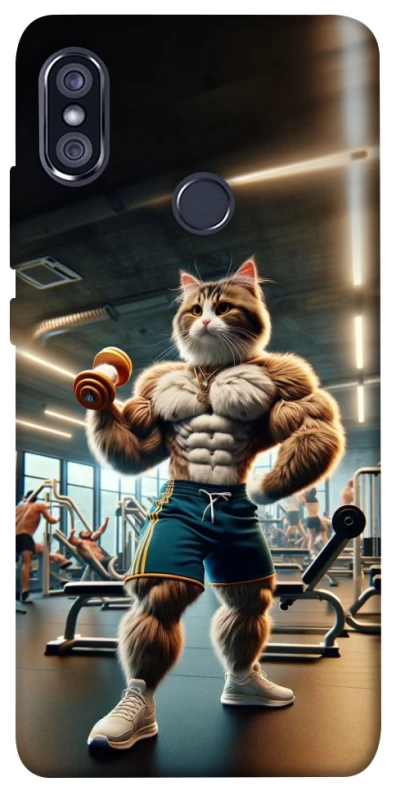 Чехол на Xiaomi Redmi Note 5 Pro / Note 5 (AI Dual Camera) Качок кот фото 1 из 1