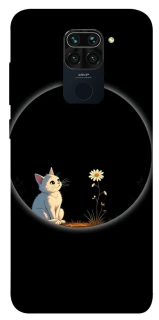 Чехол на Xiaomi Redmi Note 9 / Redmi 10X Cat and flower фото 1 из 1