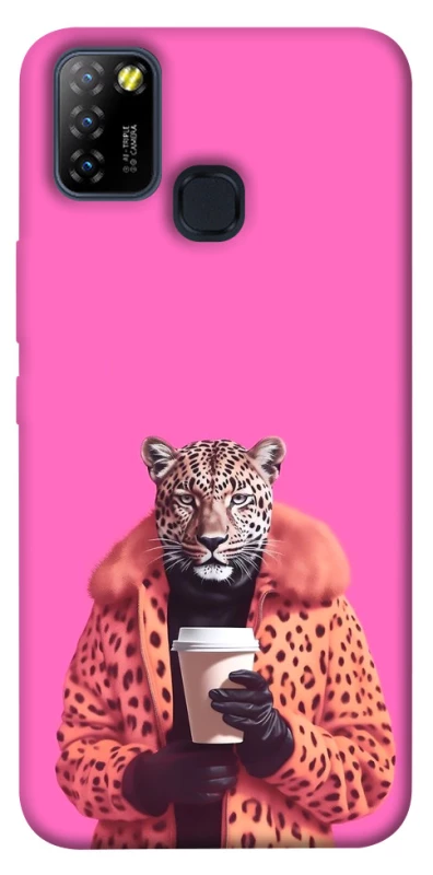 Чохол на Infinix Hot 10 Lite Леопард з кавою фото 1 з 1