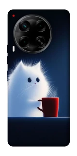 Чехол на TECNO Camon 30 (CL6) Чехол кот с кофе фото 1 из 1