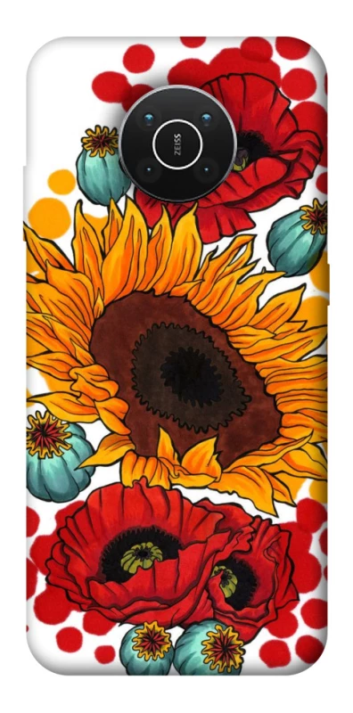Чохол на Nokia X10 / X20 Соняшники та маки фото 1 з 1
