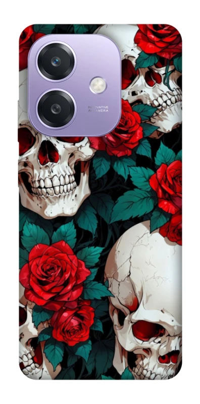 Чехол на Oppo A3X skull and rose фото 1 из 1