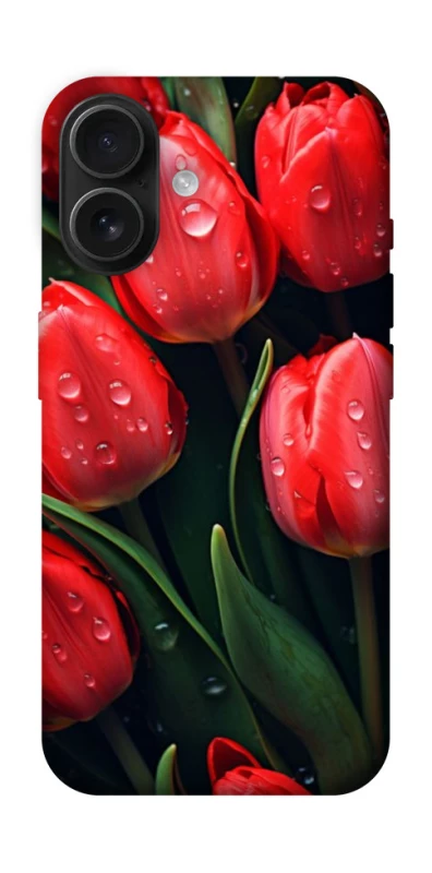 Чохол на Apple iPhone 16 Червоні тюльпани фото 1 з 1