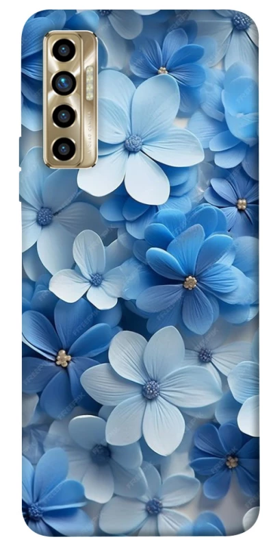Чехол на TECNO Camon 17P Синие цветы фото 1 из 1