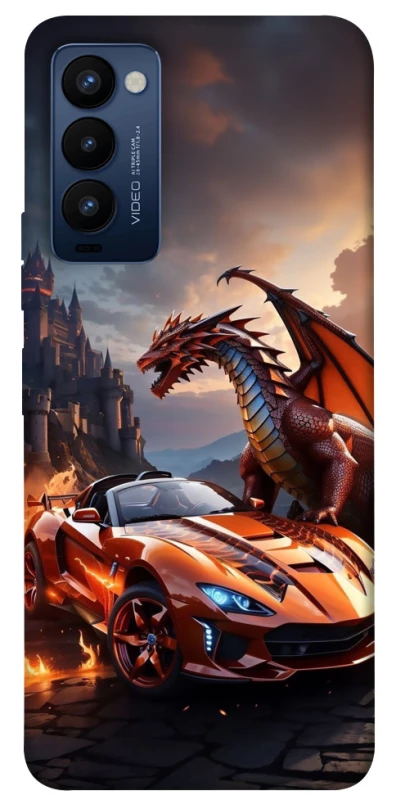 Чехол на TECNO Camon 18 Сar and dragon фото 1 из 1