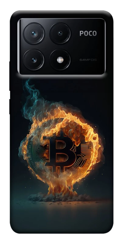 Чохол на Xiaomi Poco X6 Fire Bitcoin фото 1 з 1